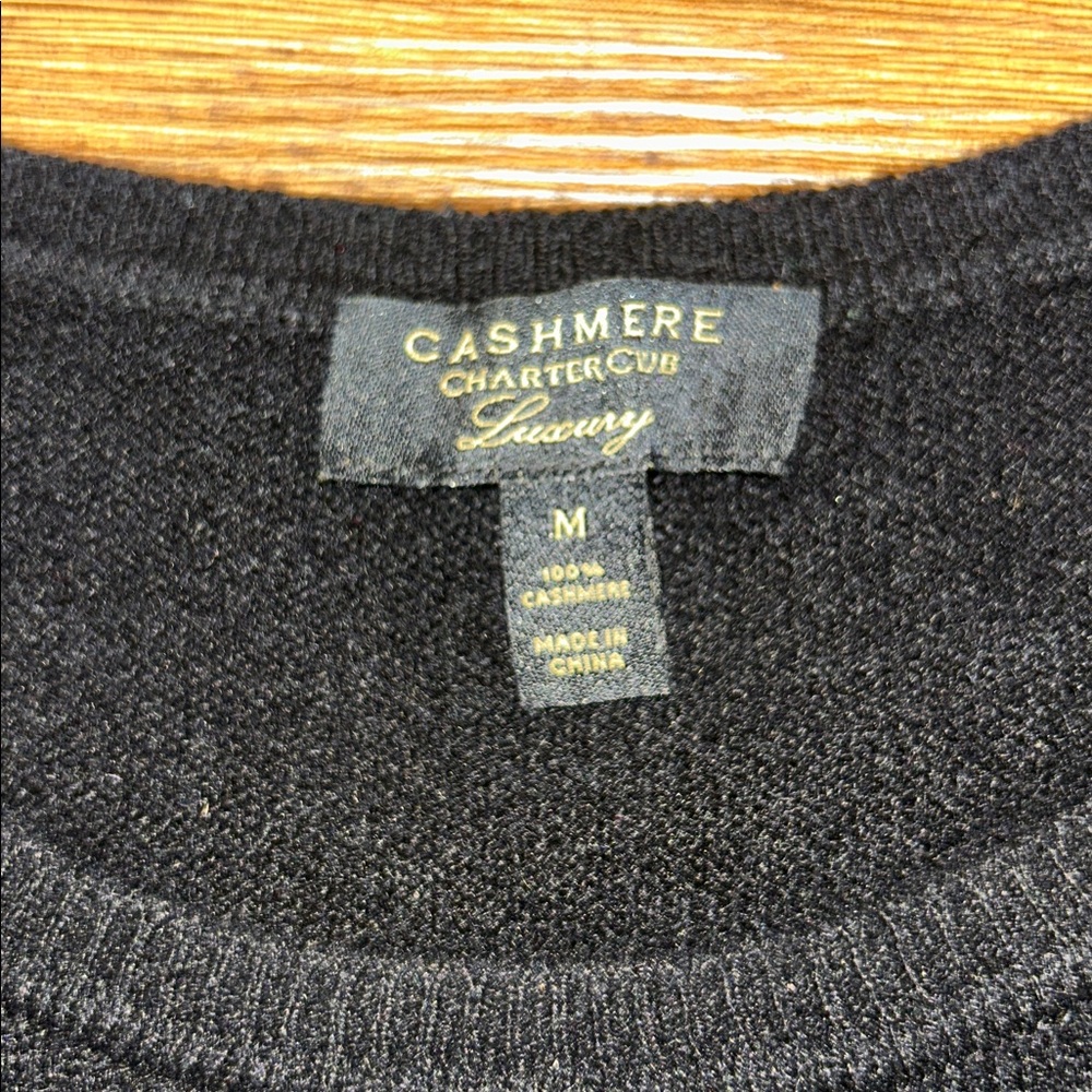 Charter Club Black Cashmere Sweater - Picture 2 of 4